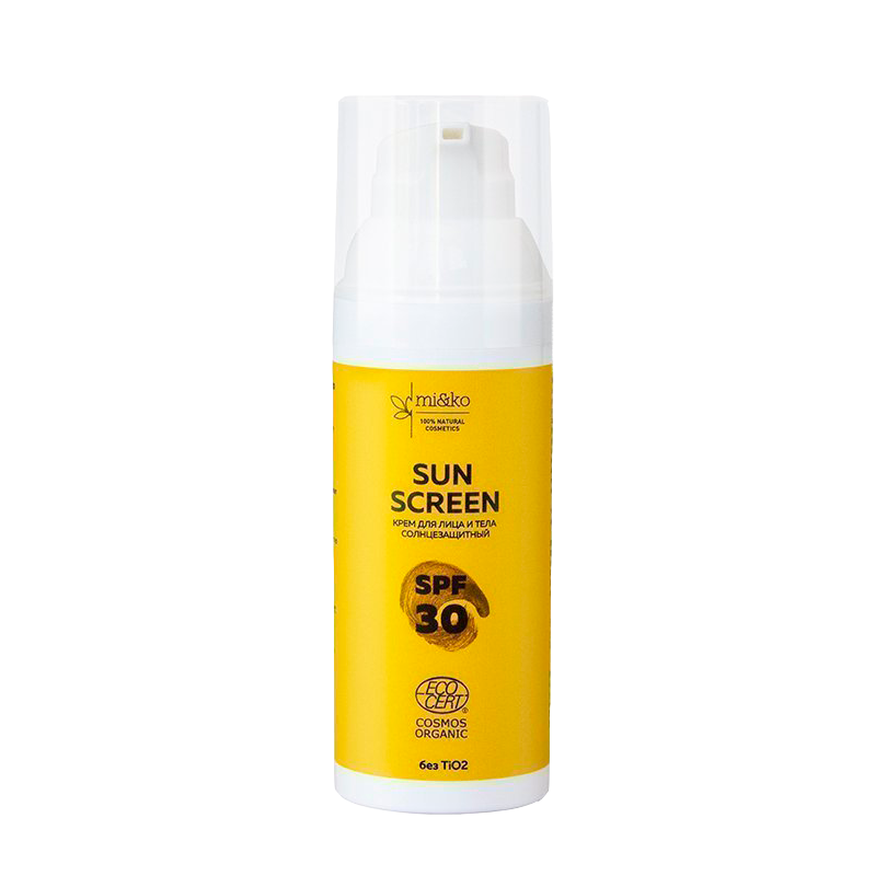 Крем для лица и тела солнцезащитный Sun Screen SPF 30 COSMOS ORGANIC MiKo, 50 мл