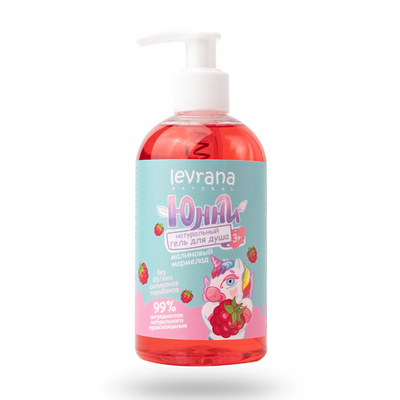 Детский гель для душа ЮННИ "Малиновый мармелад" Levrana